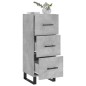 vidaXL Aparador de madera contrachapada gris hormigón 34,5x34x90 cm