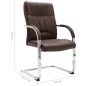 vidaXL Silla de oficina voladiza de cuero sintético marrón vidaXL Silla de oficina voladiza de cuero sintético marrón
