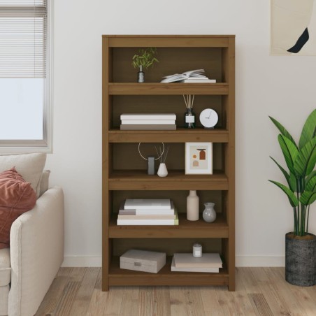 vidaXL Estantería madera maciza de pino marrón miel 80x35x154 cm