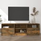 vidaXL Mueble para TV madera contrachapada roble ahumado 150x33,5x45cm vidaXL Mueble para TV madera contrachapada roble ahumado 150x33,5x45cm