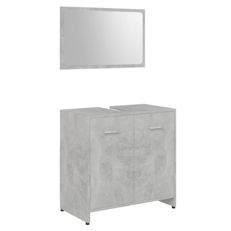 vidaXL Conjunto de muebles de baño madera contrachapada gris hormigón