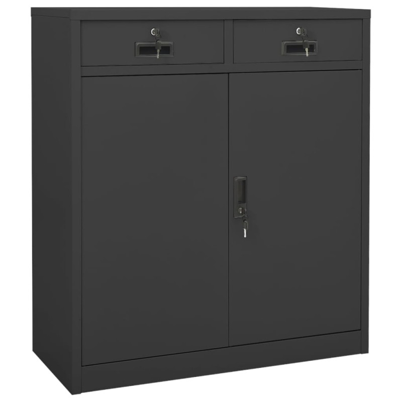 vidaXL Armario de oficina de acero gris antracita 90x40x102 cm