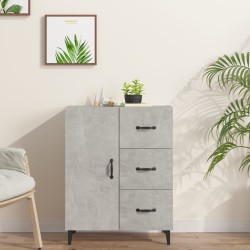 vidaXL Aparador de madera de ingeniería gris hormigón 69,5x34x90 cm