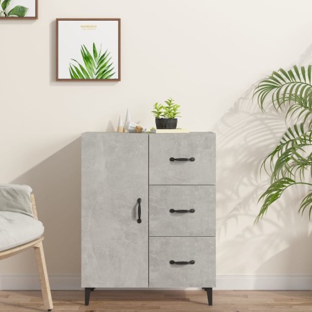vidaXL Aparador de madera de ingeniería gris hormigón 69,5x34x90 cm