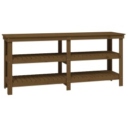 vidaXL Banco de trabajo madera maciza de pino marrón miel 181x50x80 cm