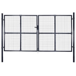 vidaXL Puerta de malla de jardín acero galvanizado gris 289x200 cm