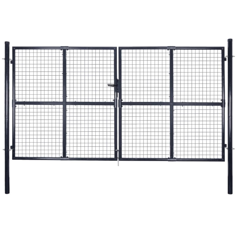vidaXL Puerta de malla de jardín acero galvanizado gris 289x200 cm vidaXL Puerta de malla de jardín acero galvanizado gris 289x200 cm