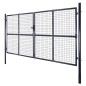 vidaXL Puerta de malla de jardín acero galvanizado gris 289x200 cm vidaXL Puerta de malla de jardín acero galvanizado gris 289x200 cm
