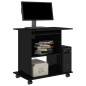 vidaXL Mesa de ordenador madera contrachapada negro brillo 80x50x75 cm