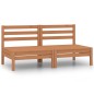 vidaXL Sofás centrales de jardín 2 uds madera maciza pino marrón miel vidaXL Sofás centrales de jardín 2 uds madera maciza pino marrón miel