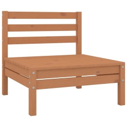 vidaXL Sofás centrales de jardín 2 uds madera maciza pino marrón miel