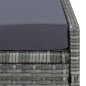vidaXL Tumbona con cojín de ratán sintético gris vidaXL Tumbona con cojín de ratán sintético gris