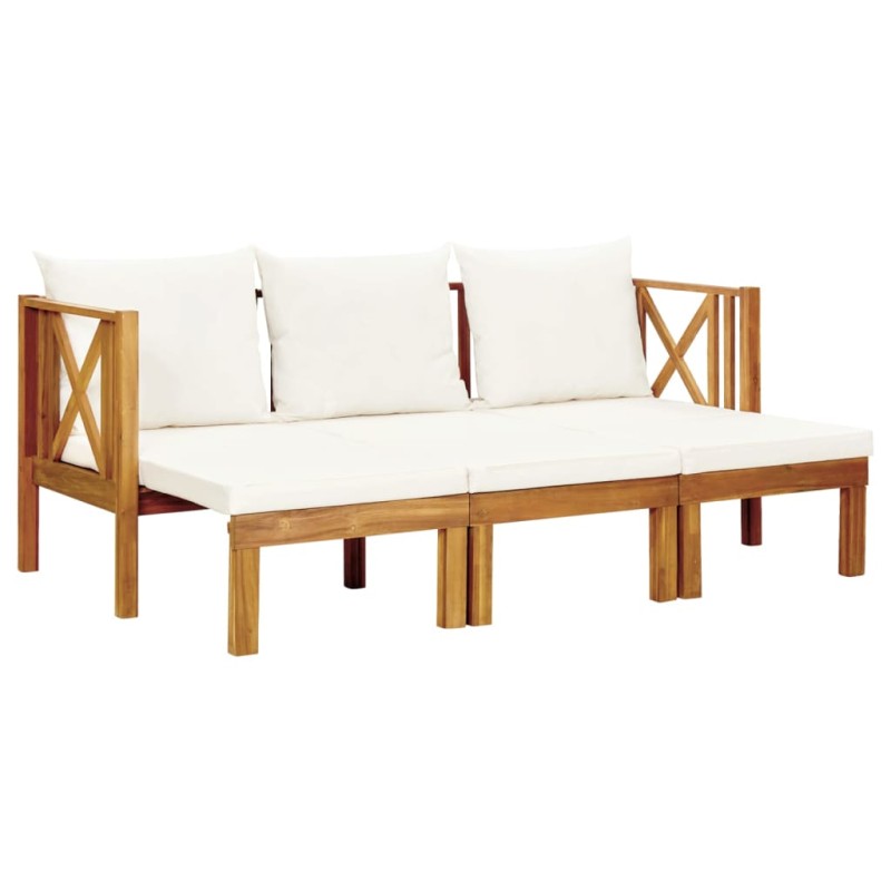 vidaXL Banco jardín 3 plazas con cojines madera maciza acacia 179 cm vidaXL Banco jardín 3 plazas con cojines madera maciza acacia 179 cm