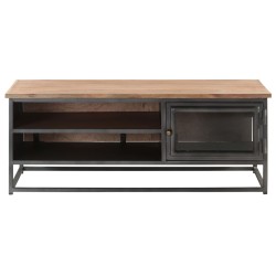 vidaXL Mesa de centro de madera maciza de acacia gris 90x50x35 cm