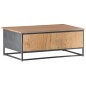 vidaXL Mesa de centro de madera maciza de acacia gris 90x50x35 cm vidaXL Mesa de centro de madera maciza de acacia gris 90x50x35 cm