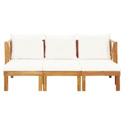 vidaXL Banco jardín 3 plazas con cojines madera maciza acacia 179 cm