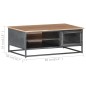 vidaXL Mesa de centro de madera maciza de acacia gris 90x50x35 cm vidaXL Mesa de centro de madera maciza de acacia gris 90x50x35 cm