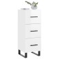 vidaXL Aparador de madera contrachapada blanco brillante 34,5x34x90 cm