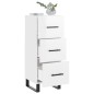 vidaXL Aparador de madera contrachapada blanco brillante 34,5x34x90 cm
