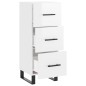 vidaXL Aparador de madera contrachapada blanco brillante 34,5x34x90 cm