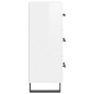 vidaXL Aparador de madera contrachapada blanco brillante 34,5x34x90 cm