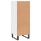 vidaXL Aparador de madera contrachapada blanco brillante 34,5x34x90 cm