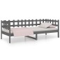 vidaXL Sofá cama madera maciza de pino gris 80x200 cm