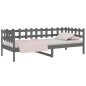 vidaXL Sofá cama madera maciza de pino gris 80x200 cm