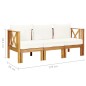 vidaXL Banco jardín 3 plazas con cojines madera maciza acacia 179 cm vidaXL Banco jardín 3 plazas con cojines madera maciza acacia 179 cm