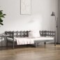 vidaXL Sofá cama madera maciza de pino gris 80x200 cm
