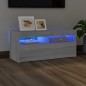 vidaXL Mueble de TV con luces LED gris Sonoma 90x35x40 cm