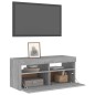 vidaXL Mueble de TV con luces LED gris Sonoma 90x35x40 cm