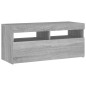 vidaXL Mueble de TV con luces LED gris Sonoma 90x35x40 cm