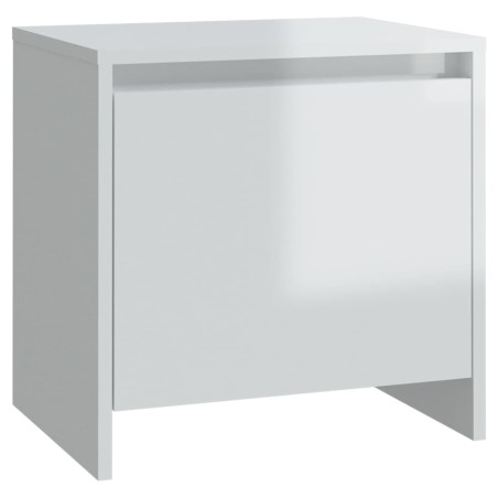vidaXL Mesita de noche madera ingeniería blanco brillo 45x34x44,5 cm