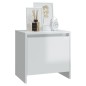 vidaXL Mesita de noche madera ingeniería blanco brillo 45x34x44,5 cm vidaXL Mesita de noche madera ingeniería blanco brillo 45x34x44,5 cm