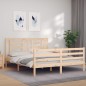 vidaXL Estructura de cama con cabecero madera maciza 160x200 cm vidaXL Estructura de cama con cabecero madera maciza 160x200 cm