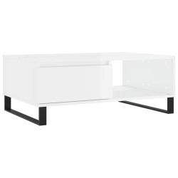 vidaXL Mesa de centro madera de ingeniería blanco brillo 90x60x35 cm