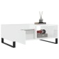 vidaXL Mesa de centro madera de ingeniería blanco brillo 90x60x35 cm