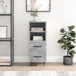 vidaXL Aparador de madera contrachapada gris hormigón 34,5x34x90 cm