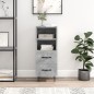vidaXL Aparador de madera contrachapada gris hormigón 34,5x34x90 cm vidaXL Aparador de madera contrachapada gris hormigón 34,5x34x90 cm