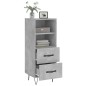 vidaXL Aparador de madera contrachapada gris hormigón 34,5x34x90 cm vidaXL Aparador de madera contrachapada gris hormigón 34,5x34x90 cm