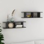 vidaXL Estante de pared 2 uds madera contrachapada gris 75x18x20 cm vidaXL Estante de pared 2 uds madera contrachapada gris 75x18x20 cm