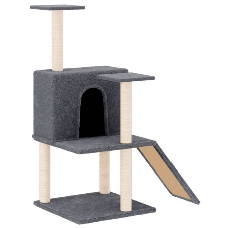 vidaXL Rascador para gatos con postes de sisal gris oscuro 109 cm