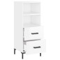vidaXL Aparador de madera contrachapada blanco brillante 34,5x34x90 cm vidaXL Aparador de madera contrachapada blanco brillante 34,5x34x90 cm