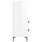 vidaXL Aparador de madera contrachapada blanco brillante 34,5x34x90 cm vidaXL Aparador de madera contrachapada blanco brillante 34,5x34x90 cm