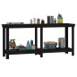 vidaXL Banco de trabajo de madera maciza de pino negro 180x50x80 cm vidaXL Banco de trabajo de madera maciza de pino negro 180x50x80 cm