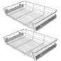 vidaXL Bandejas de alambre extraíbles 2 unidades plateado 800 mm vidaXL Bandejas de alambre extraíbles 2 unidades plateado 800 mm