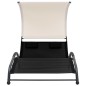 vidaXL Tumbona doble con toldo textilene negro vidaXL Tumbona doble con toldo textilene negro