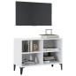 vidaXL Mueble de TV con patas de metal blanco 69,5x30x50 cm vidaXL Mueble de TV con patas de metal blanco 69,5x30x50 cm