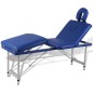 Mesa camilla de masaje de aluminio plegable de cuatro cuerpos azúles Mesa camilla de masaje de aluminio plegable de cuatro cuerpos azúles